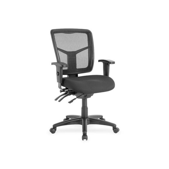 Lorell LLR86802 Mid-Back Seat Slider Chair- 25 in. x 25 in. x 40.5 in.- Black