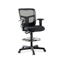 Lorell® Ergonomic Mesh/Fabric Mid-Back Stool, Black