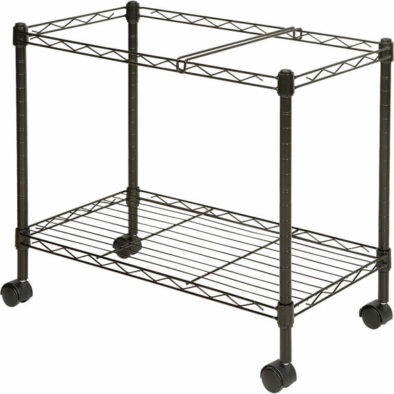 Lorell Mobile File Cart - 4 Casters - Steel - X 12.9" Width X 25.8" Depth X 20.5" Height - Black - 1 Each