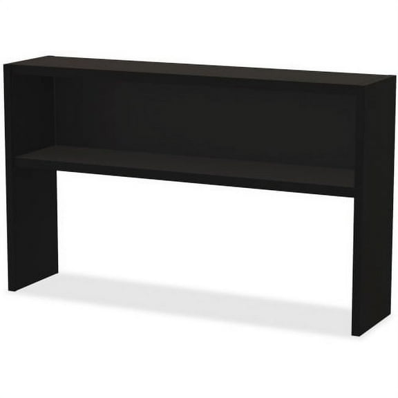 Lorell Modular Desk Series Black Stack-on Hutch 60" - Material: Steel - Finish: Black