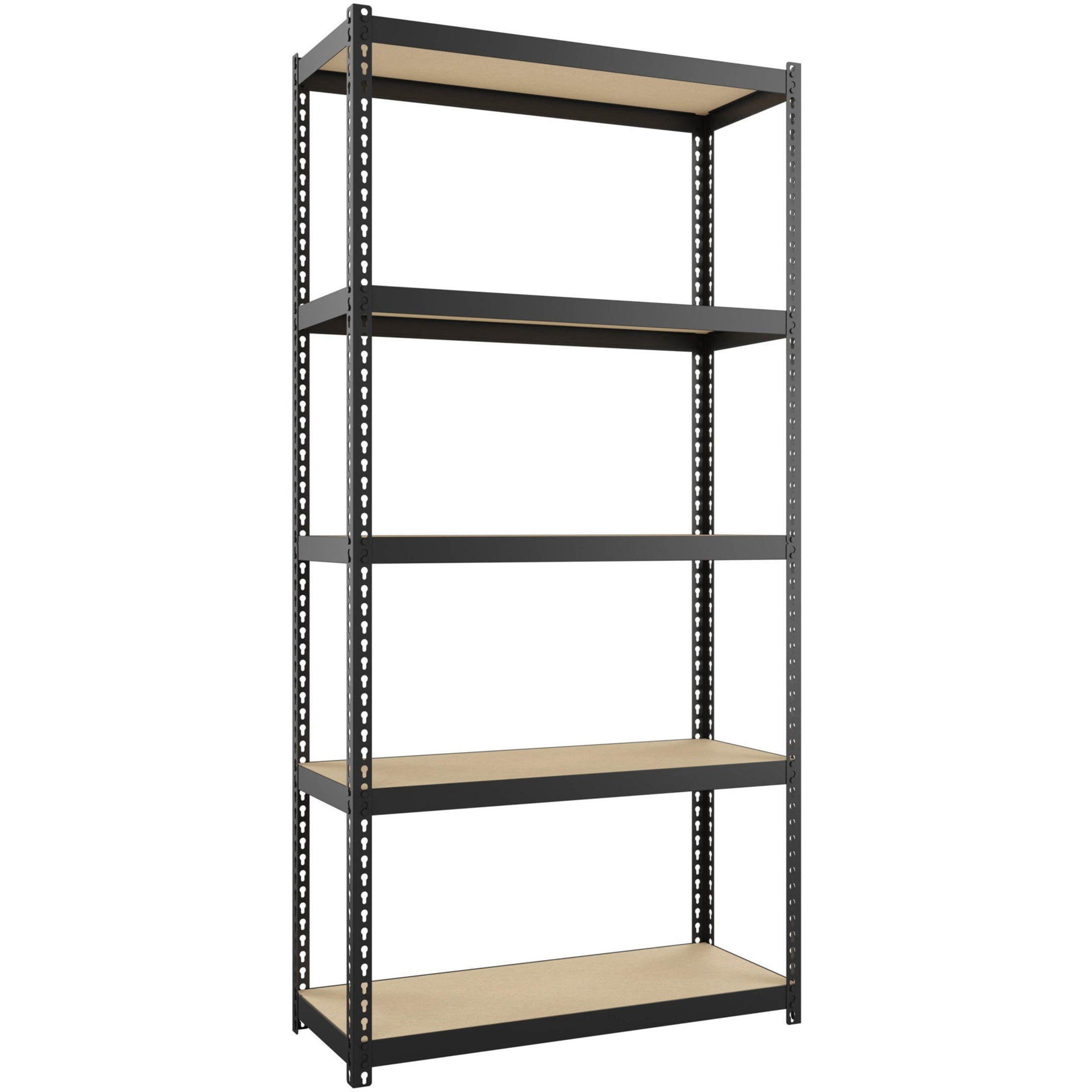 Narrow Black Steel Adjustable Shelving Unit, 60" H x 30" W