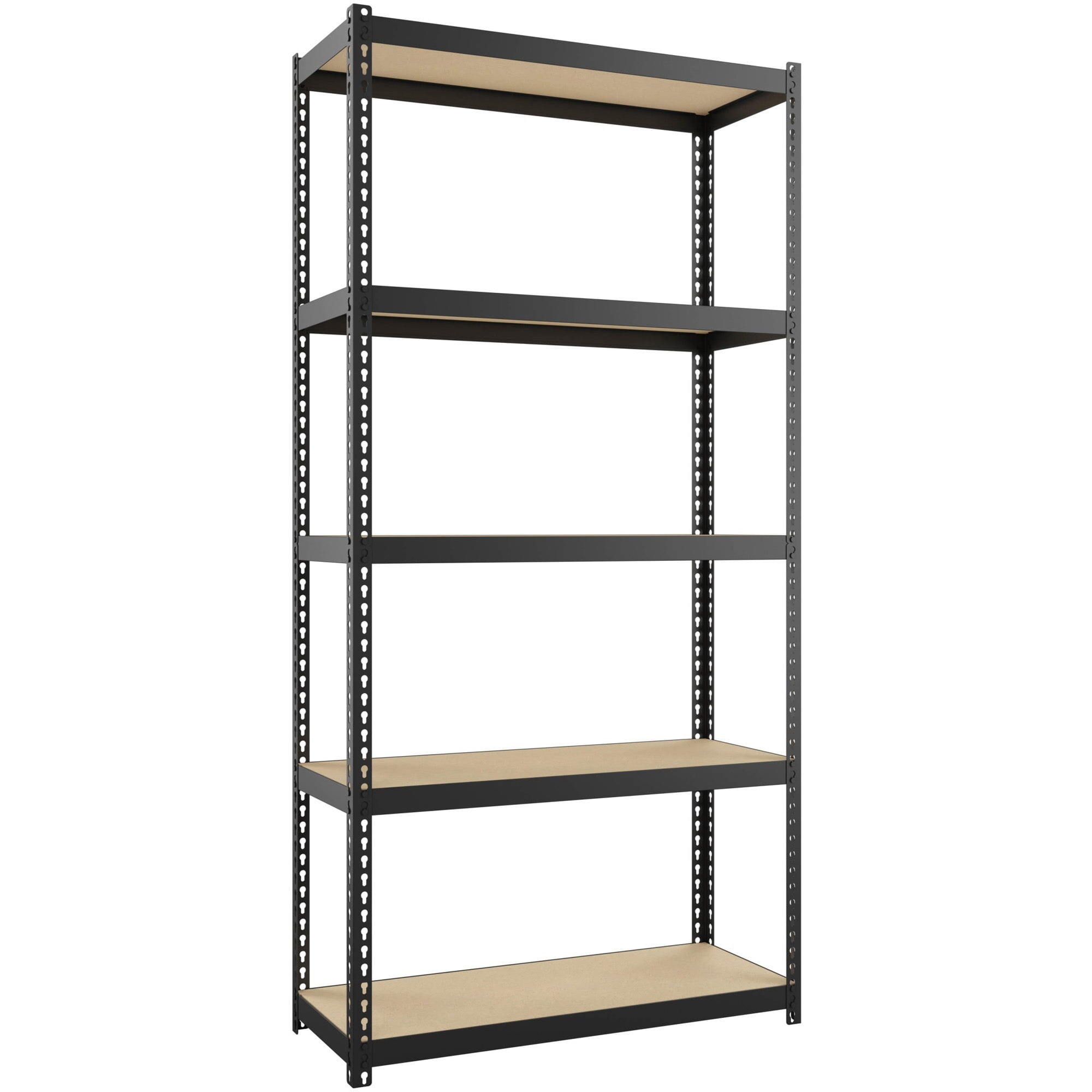 Narrow Black Steel Adjustable Shelving Unit, 60" H x 30" W
