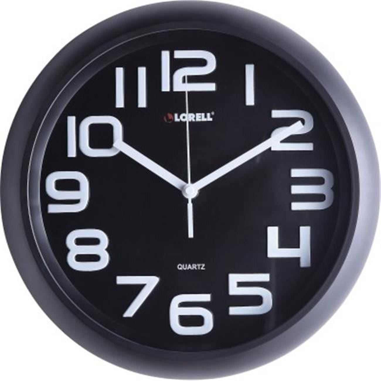 Lorell Number Wall Clock, Black Large