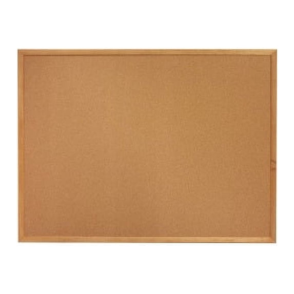 Lorell Oak Wood Frame Cork Board 36" Height x 48" Width - Cork Surface - Long Lasting, Warp Resistant - Brown Oak Frame - 1 Each