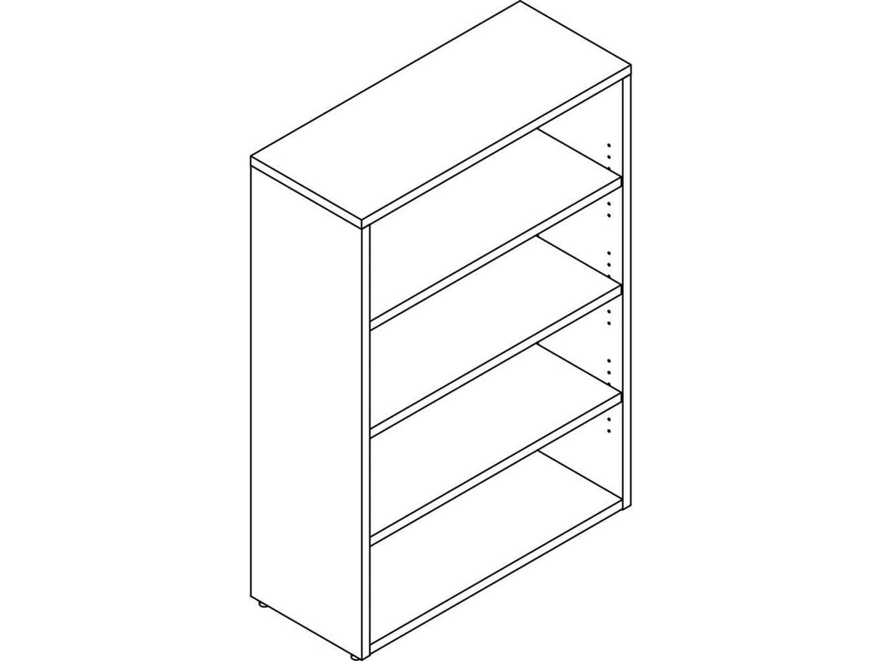 Elegant Gray Elm Adjustable 4-Shelf Laminate Bookcase