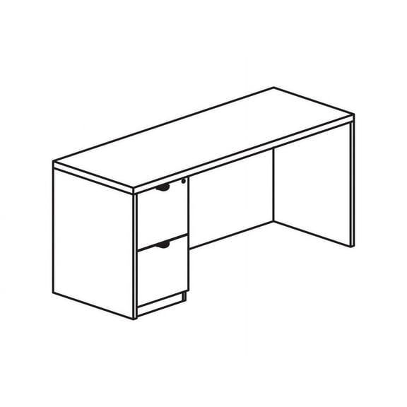 Lorell PC2472LGE Prominence 2.0 Gray Elm Laminate Desk Unit
