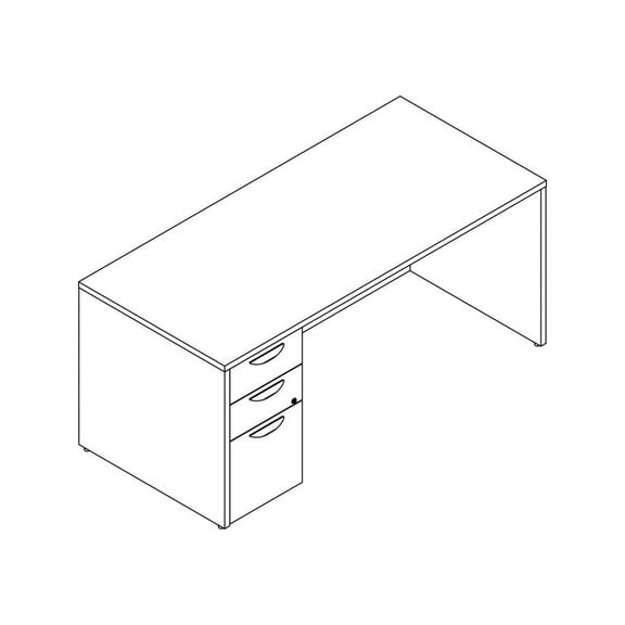 Lorell PD3066LSPGE Prominence 2.0 Gray Elm Laminate Desk Unit