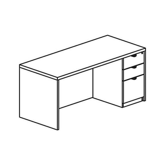 Lorell PD3672RSPGE Prominence 2.0 Right Pedestal Laminate Desk Unit