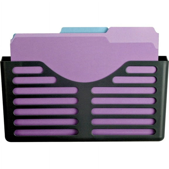 Lorell, Plastic Cubicle Pocket File, 1 Each, Black