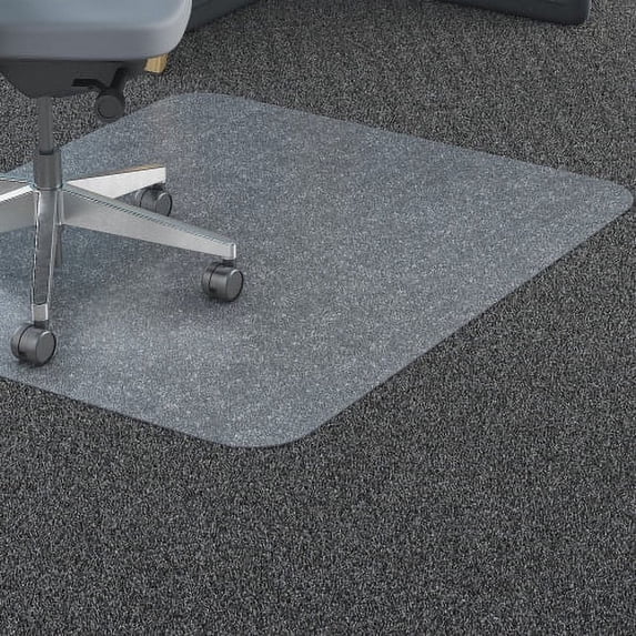 Lorell Polycarbonate Rectangular Studded Chairmats Carpeted Floor - 45" Width x 53" Depth - Rectangle - Polycarbonate - Clear