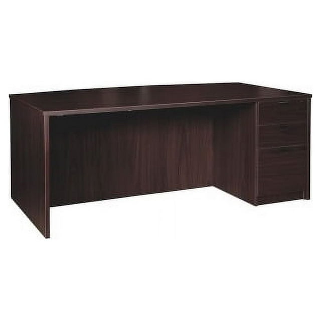 Lorell Prominence 2.0 Espresso Laminate Box/Box/File Right-Pedestal Desk - 3-Drawer 1" Top, 72" x 42" x 29" - 3 x File Drawer(s), Box Drawer(s) - Single Pedestal on Right Side - Band Edge - Material:
