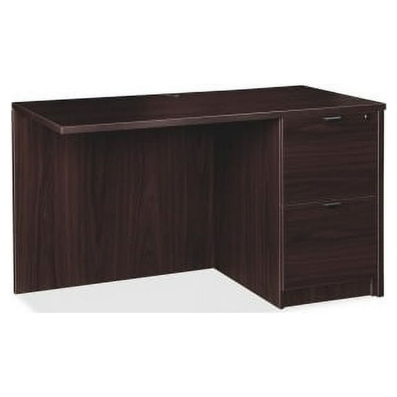 Lorell Prominence 2.0 Espresso Laminate Right Return - 2-Drawer 48" x 24" x 29" , 1" Top - 2 x File Drawer(s) - Band Edge - Material: Particleboard - Finish: Espresso Laminate, Thermofused Melamine (T