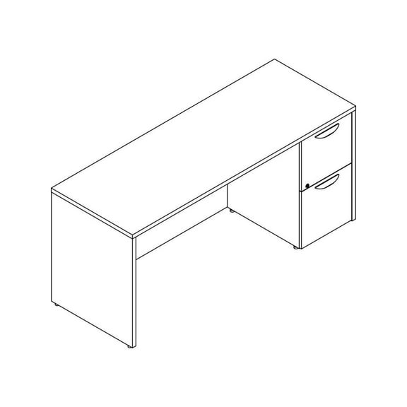 Lorell PC2466RGE Prominence 2.0 Gray Elm Laminate Desk Unit