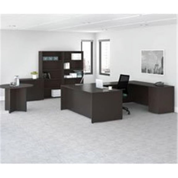 Lorell Prominence 2.0 Laminate Desking - Espresso - 66in. x 16in. x 39in.