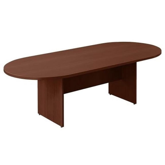 Lorell  Prominence 2.0 Series Half-Racetrack Conference Table Top - Mahogany - 72 x 48 x 1.5 in.