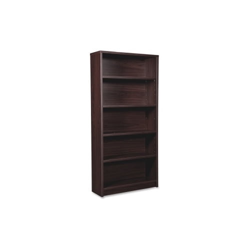 Elegant Espresso Laminate Adjustable 5-Shelf Bookcase