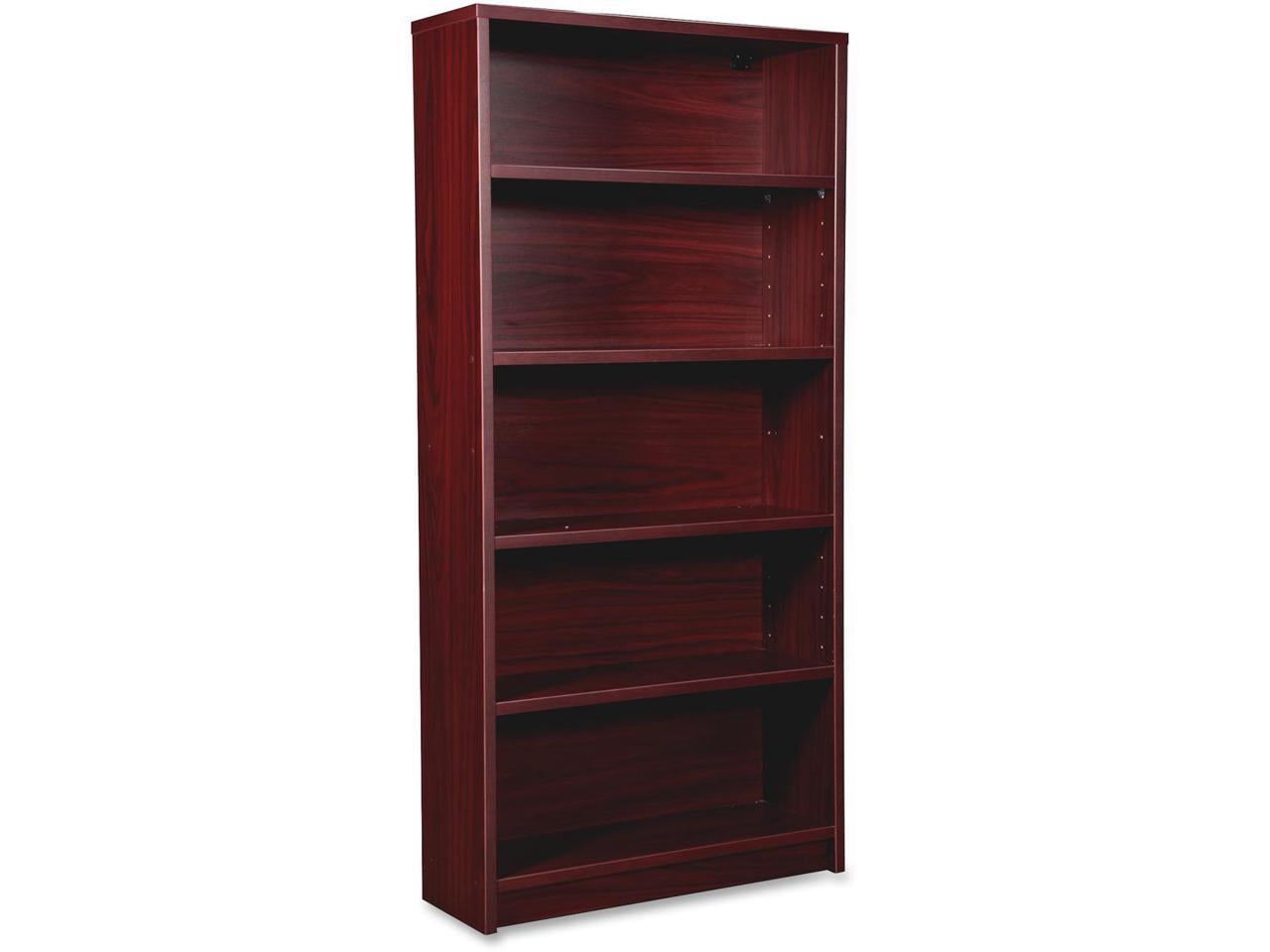 Espresso Adjustable 5-Shelf Laminate Bookcase