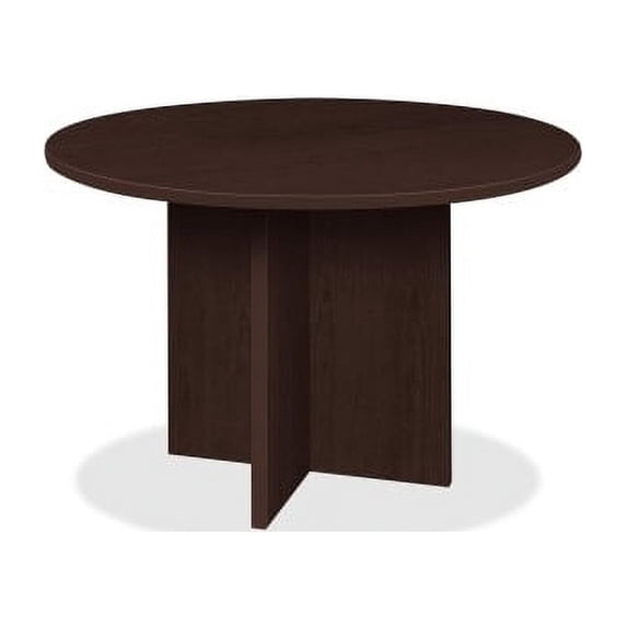 Lorell Prominence Round Laminate Conference Table 29", Top, Edge - Material: Thermofused Melamine (TFM), Particleboard - Finish: Espresso Laminate Surface