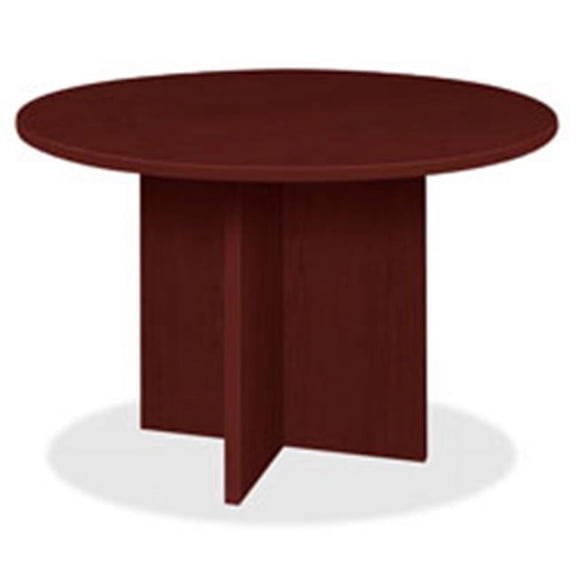 Lorell Prominence Round Laminate Conference Table - Mahogany