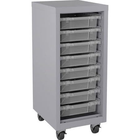Lorell, Pull-out Bins Mobile Storage Tower, 1 Each, Gray