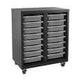 thumbnail image 1 of Lorell Pull-out Bins Mobile Storage Unit 36" Height x 30" Width18" Length - Floor - Recycled - Black, Clear - Steel - 1Each, 1 of 5
