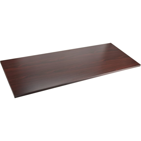 Lorell, Quadro Sit/Stand Straight Edge Mahogany Tabletop, 1 Each