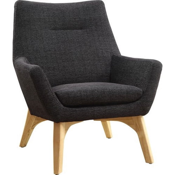 Lorell Quintessence Collection Upholstered Chair Black Seat - Black Back - Four-legged Base - 19.8" Length x 32.6" Width - 35.5" Height - 1 Each