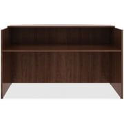 Lorell Reception Desk, Rectangle Design, Laminate Walnut Finish