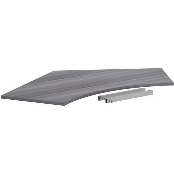 Lorell Relevance Series 120 Curve Panel Top Weathered Charcoal Laminate Rectangle Top - 47.25" Table Top Length x 34.13" Table Top Width x 1" Table Top Thickness - Assembly Required