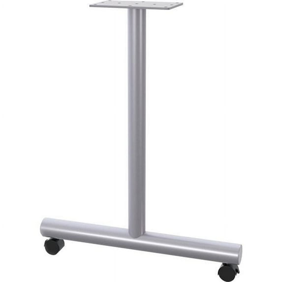 Lorell Relevance Tabletop Wheeled T-Leg Base, Gray - Set of 2
