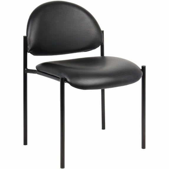 Lorell Relevance LLR69607 Vinyl Reception Guest Chair, Black