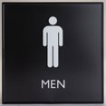 thumbnail image 1 of Lorell Restroom Sign - 1 Each - Men Print/Message - 8" Width x 8" Height - Square Shape - Easy Readability, Injection-molded - Plastic - Black | Bundle of 2 Each, 1 of 2