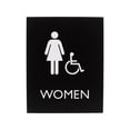 thumbnail image 1 of Lorell LLR02666 8.5 x 6.75 in. Women Handicap Restroom Sign - Plastic - Black, 1 of 3