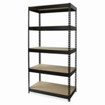 Lorell  Riveted Steel Shelving- 48 in. x 18 in. x 72 in.- Black