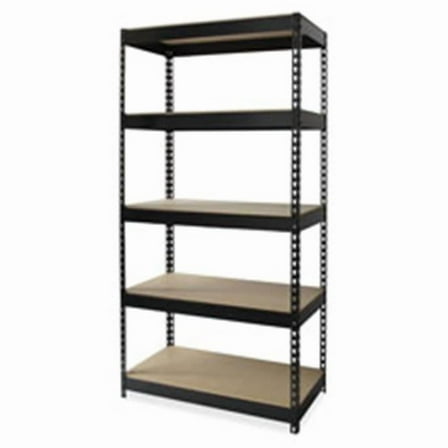 Lorell  Riveted Steel Shelving- 48 in. x 18 in. x 72 in.- Black