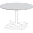 thumbnail image 1 of Lorell Round Invent Tabletop - Light Gray Round Top - 1" Table Top Thickness x 42" Table Top Diameter - Assembly Required - High Pressure Laminate (HPL), Light Gray - Particleboard, Polyvinyl Chloride, 1 of 5