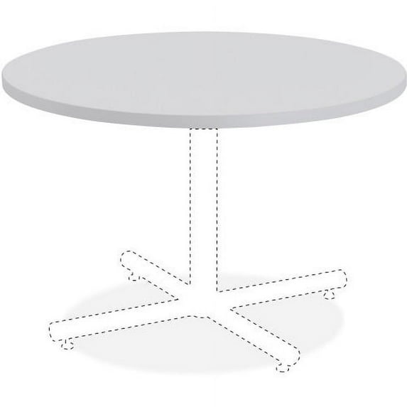 Lorell Round Invent Tabletop - Light Gray Round Top - 1" Table Top Thickness x 42" Table Top Diameter - Assembly Required - High Pressure Laminate (HPL), Light Gray - Particleboard, Polyvinyl Chloride