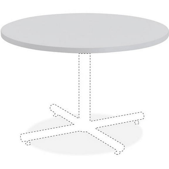Lorell Round Invent Tabletop - Light Gray - Round Top - 1" Table Top Thickness x 36" Table Top Diameter - Assembly Required - High Pressure Laminate (HPL), Light Gray - Particl | Bundle of 10 Each