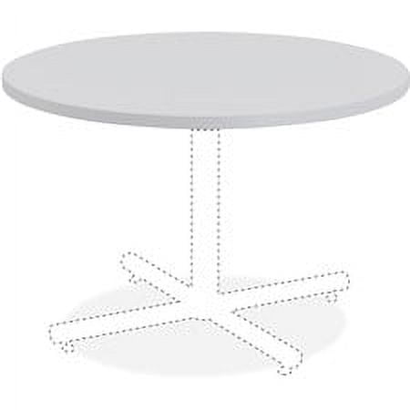 Lorell Round Invent Tabletop - Light Gray - Round Top - 1" Table Top Thickness x 36" Table Top Diameter - Assembly Required - High Pressure Laminate (HPL), Light Gray - Particleboar | Bundle of 5 Each
