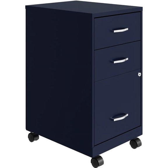 Lorell SOHO SOHOThe 3-Drawer Organizer Cabinet 14.3" x 18" x 26.7" - 3 x Box Drawer(s), Box Drawer(s), File Drawer(s) - Material: Metal - Finish: Navy