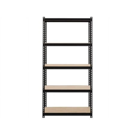 Lorell, 2,300 lb Capacity Riveted Steel Shelving, 1 Each, Black