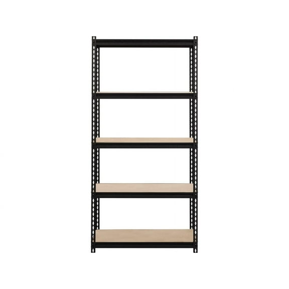 Lorell, 2,300 lb Capacity Riveted Steel Shelving, 1 Each, Black