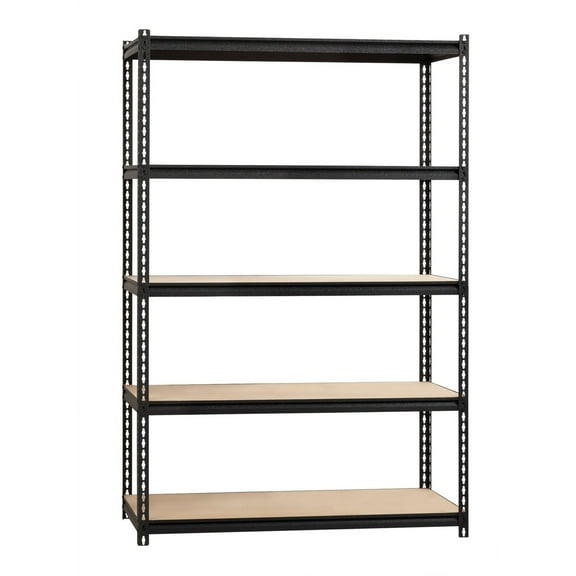 Lorell, 2,300 lb Capacity Riveted Steel Shelving, 1 Each, Black