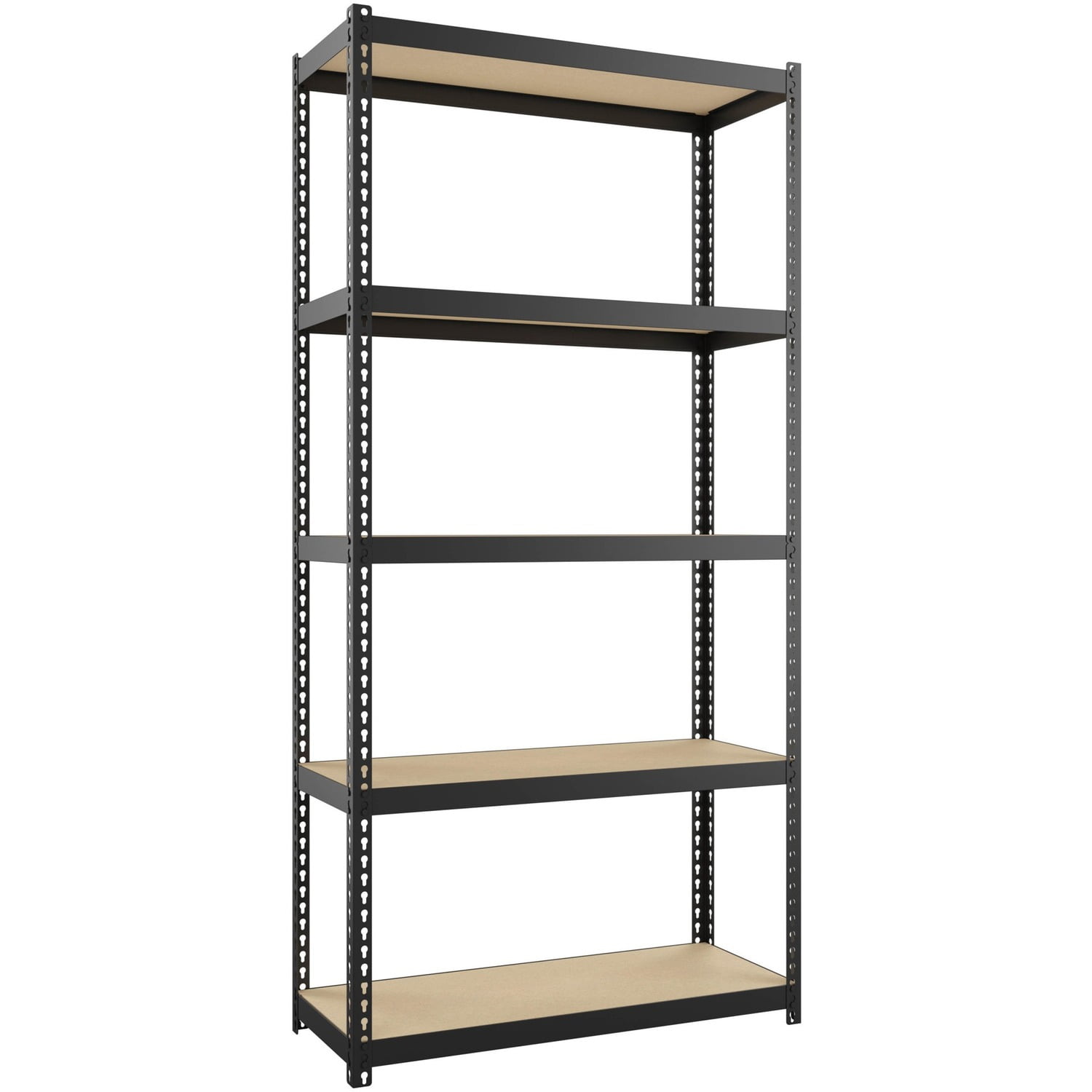 Narrow Black Steel Adjustable Shelving Unit, 60" H x 30" W