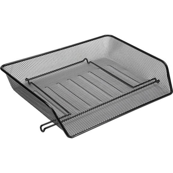Lorell Side-loading Steel Mesh Letter Tray - 3" Height x 14.3" Width x 10.8" Depth - Stackable - Black - Steel - 1 / Set | Bundle of 10 Sets