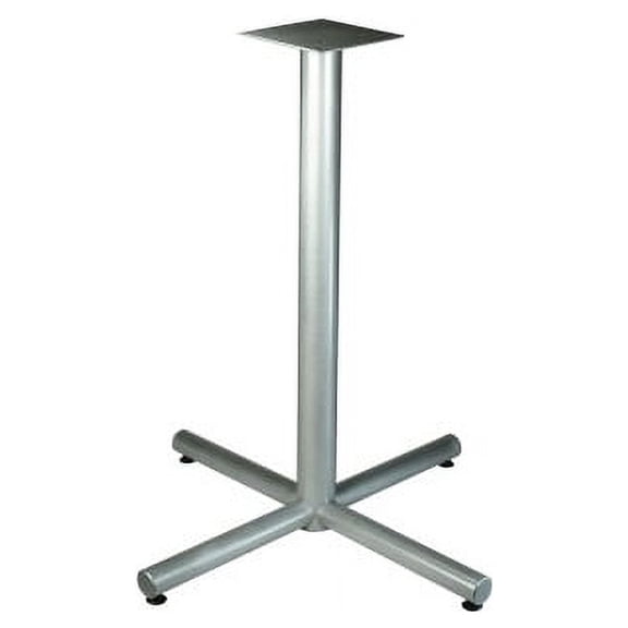 Lorell, Silver Bistro-height X-leg Table Base, 1 Each