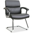 thumbnail image 1 of Lorell Sled Base Leather Guest Reception Waiting Room Chair, 1 of 2