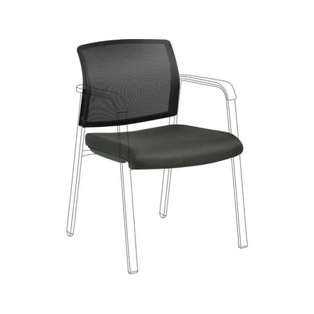 Lorell LLR30944 32.1 in. Stackable Chair Mesh Back & Fabric Seat Kit Black