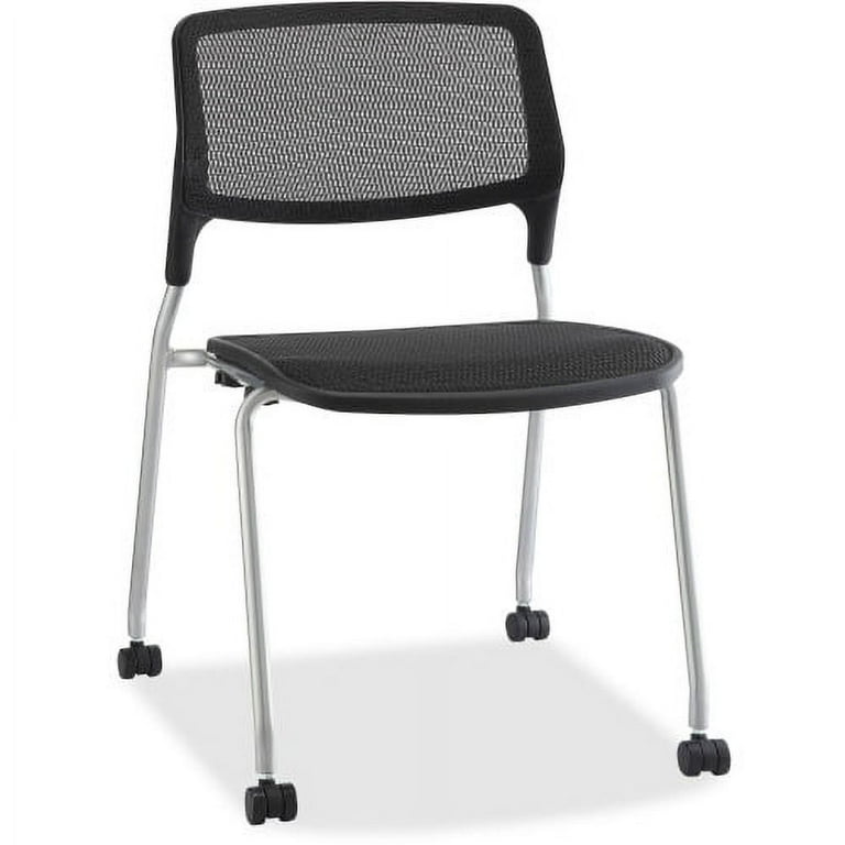 Lorell Mesh Back Guest Chair - Black Fabric Seat - Nylon Back - Powder Coated Frame - Four-legged Base - Black, Gray - Armrest - 1 Each Lorell Mesh Back Guest Chair - Black Fabric Seat - Nylon Back - Powder Coated Frame - Four-legged Base - Black, Gray - Armrest - 1 Each
