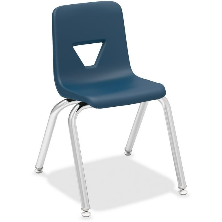 Lorell Student Training Chair - Fabric Seat - Plastic Back - Four-legged Base - Black - 1 Each